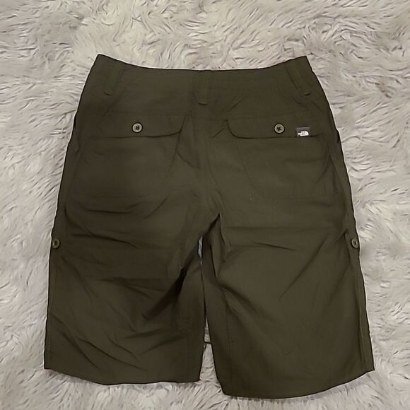 The north face womens army green nylon Bermuda shorts size 0 - Picture 9 of 10
